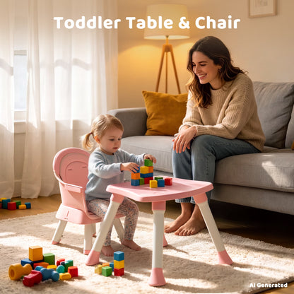 8-In-1 Baby High Chair, Toddler Booster Seat with Dishwasher-Safe Tray, Pink White