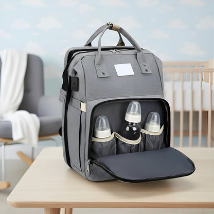 Royallure Smart Diaper Bag Backpack with Foldable Bed and USB Charging Port
