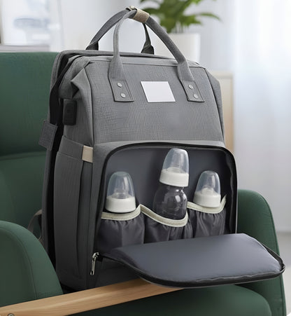 Royallure Smart Diaper Bag Backpack with Foldable Bed and USB Charging Port