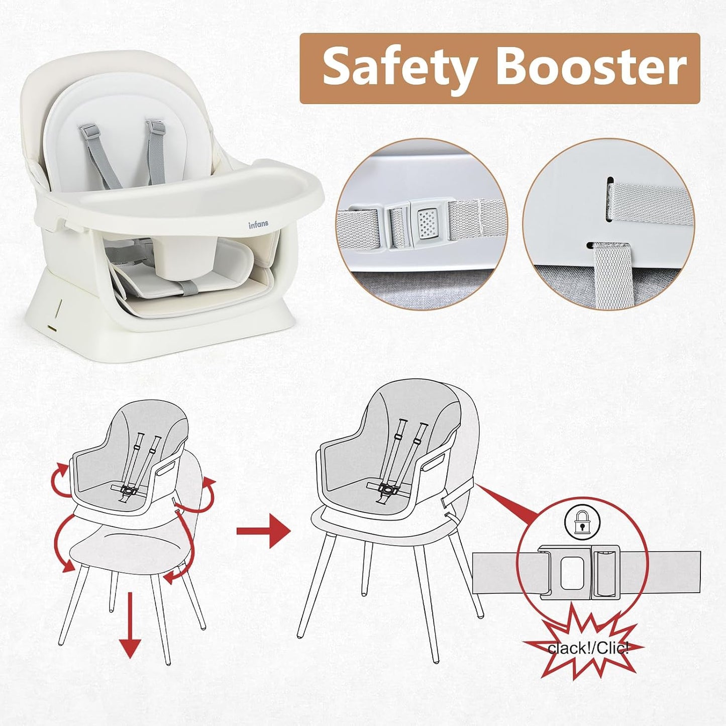 8 in 1 Baby High Chair, Convertible Highchair for Babies and Toddlers, Infant Dining Booster Seat, Building Block Table, Kids Stool Table Chair Set with Removable Tray