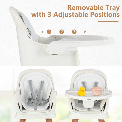 8 in 1 Baby High Chair, Convertible Highchair for Babies and Toddlers, Infant Dining Booster Seat, Building Block Table, Kids Stool Table Chair Set with Removable Tray